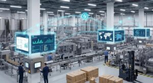 Food manufacturing facility illustrating the integration of ERP systems for operational efficiency
