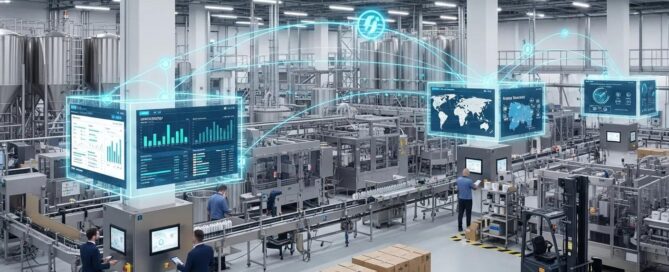 Food manufacturing facility illustrating the integration of ERP systems for operational efficiency