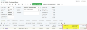 Catch Weight Sales Order Entry