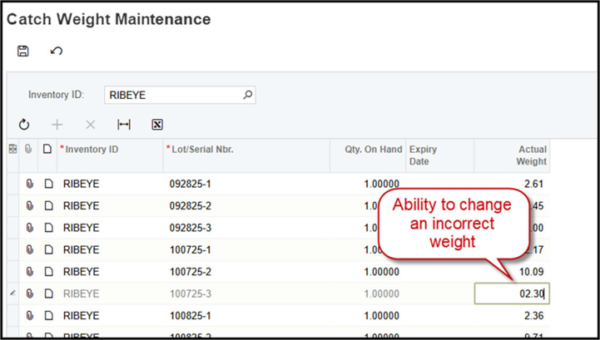 Catch Weight Inventory Management
