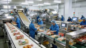Modern food production facility highlighting efficient operations and technology integration
